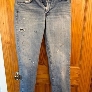 Vintage Levi's Light Blue Jeans wore them in art class